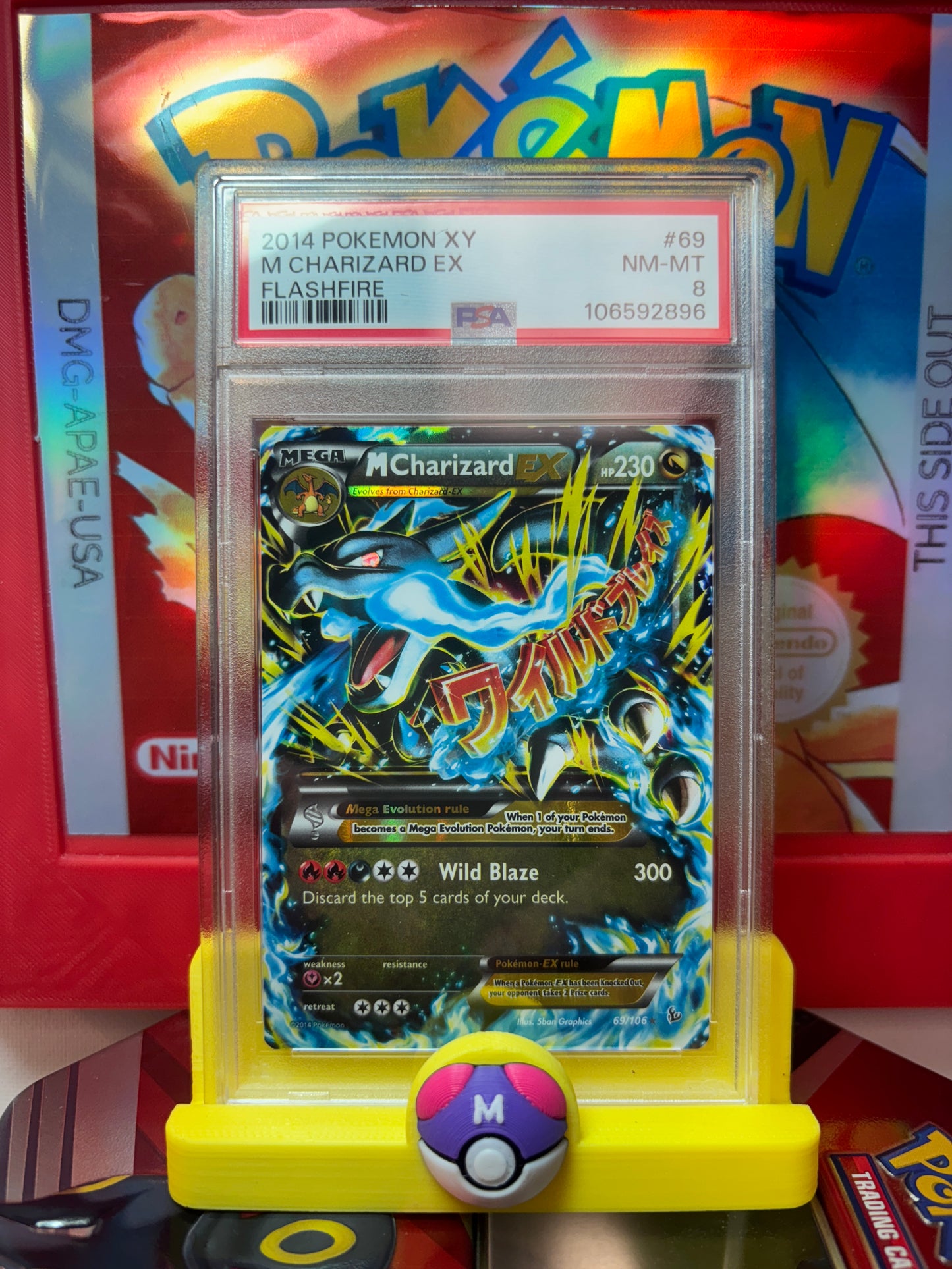 MCharizardEX #69 2014 Flashfire PSA 8