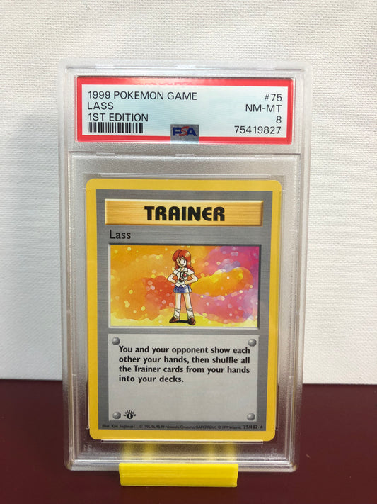 Lass Trainer 1st Edition Shadowless 75/102 PSA 8 Non Holo