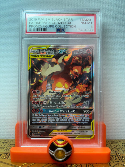 Reshiram&Charizard GX Tag Team #SM201 PSA 8