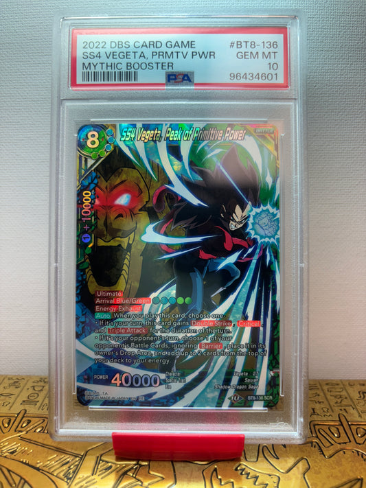 SS4 Vegeta, Peak of Primitive Power 2022 DBS #BT-136 PSA 10