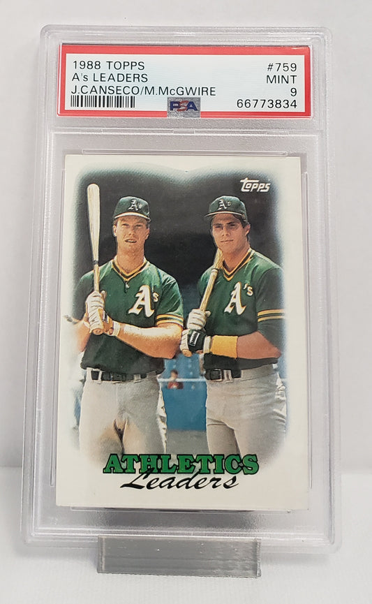Mark Mcgwire/Jose Canseco A's Leaders #759 PSA 9