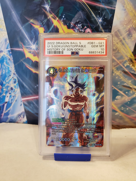 Ultra Instinct Son Goku, the Unstoppable (#DB1-021) PSA 10